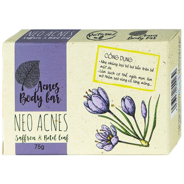 Acnes Body Bar La Beauty 75G - Xà Phòng Tắm Trị Mụn, Sáng Da - Saffron Và Cao Trầu Không