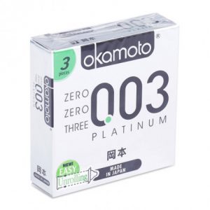 Bao cao su Okamoto 0.03 Platinum (3 cái/hộp)