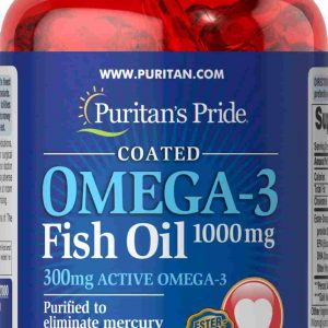 Dầu cá đẹp da, dinh dưỡng cho tim mạch, thị lực, hỗ trợ người tiểu đường Puritan's Pride Omega 3 Fish oil 1000 mg 100v