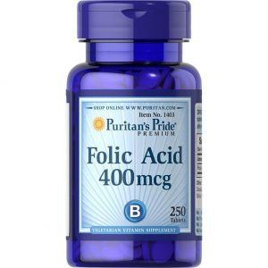 Viên uống ngăn ngừa thiếu máu Puritan's Pride Folic Acid 400mcg (250 viên)