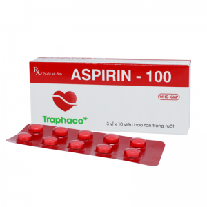 THUỐC ASPIRIN 100MG TRAPHACO (HỘP 3 VỈ X 10 VIÊN)