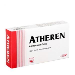 Thuốc điều trị dị ứng hô hấp, giảm ho khan và ho do kích ứng Atheren 5mg (2 vỉ x 25 viên/hộp)