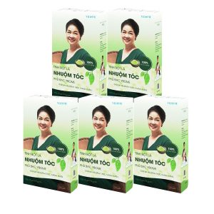 Tinh bột lá nhuộm tóc phủ bạc YBOME hộp 12 gói (Đen)
