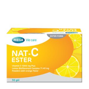 Thực phẩm bảo vệ sức khỏe cung cấp vitamin C, tăng cường sức đề kháng Nat C Ester 1000mg (Hộp 30 gói)